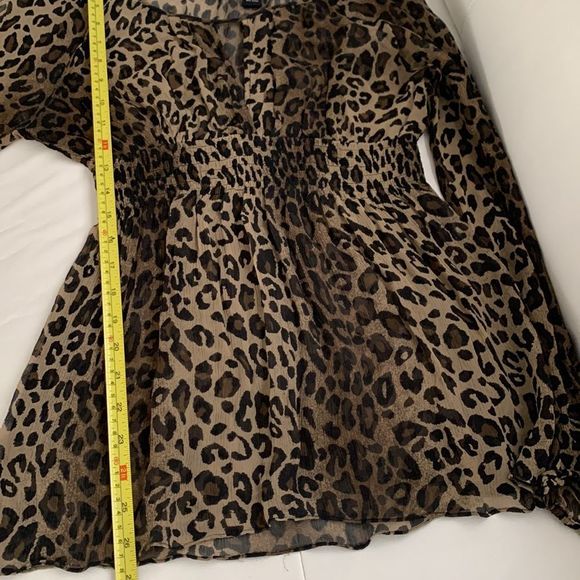 INC International Concepts Leopard Print Blouse - Brown and Black - Picture 4 of 8